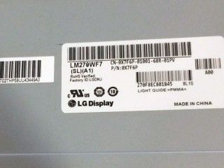 27.0in RGB 300cd/m2 NTSC TFT LCD 패널 LM270WF7-SLA1 FHD 81PPI