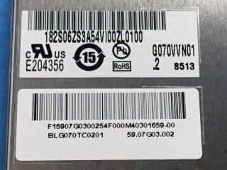 매트 G070VVN01.2 600 cd/m2 7 인치 6/8 비트 높이 밝기 LCD 패널
