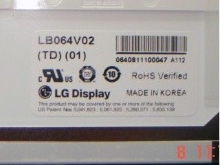 LB064V02-TD01 6.4 인치 640×480 250 cd/m2 보는 각 65/65/50/60 TFT-LCD, LCM