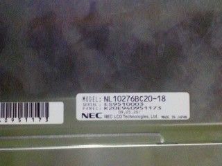 NL10276BC20-18 NEC 10.4&quot; 1024 ((RGB) × 768, XGA 123PPI 400 cd/m2 80/80/80