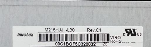 인놀룩스 21.5&quot; 250cd/m2 Tft LCD 스크린 M215HJJ-L30 Rev.C1 89/89/89/89 (형)