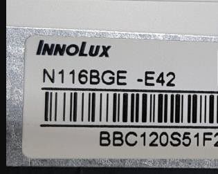 N116BGE-E42 이루스 11.6 &quot; 1366(RGB)×768 220 cd/m2 산업적 LCD 디스플레이