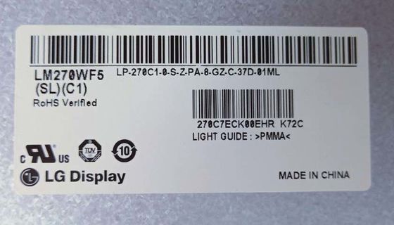 81PPI 27.0&quot; 1920x1080 300cd/m2 평면 LCD 패널 LM270WF5-SLB1 89/89/89/89 (형)