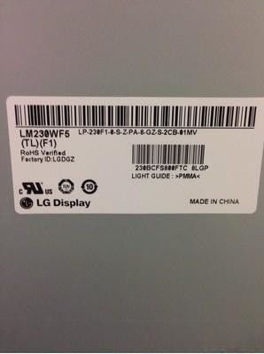 LM230WF5-TLF1 95PPI 케케묵은 Tft 디스플레이 23.0 &quot; 250 cd/M2 WLED 드라이버
